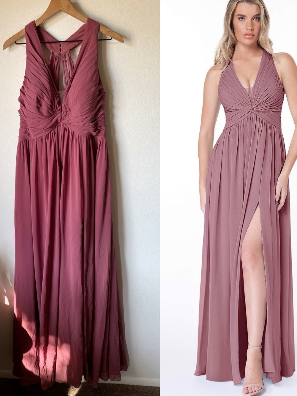 Azazie | Jaclyn A Line Pleated Bridesmaid Maxi Dress